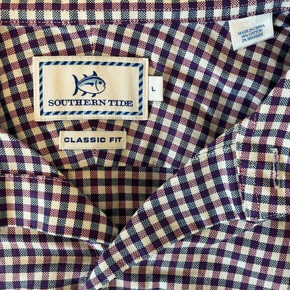 Southern Tide Plaid Dress Shirt - Size Large, Classic Fit - FLAW - Picture 5 of 9